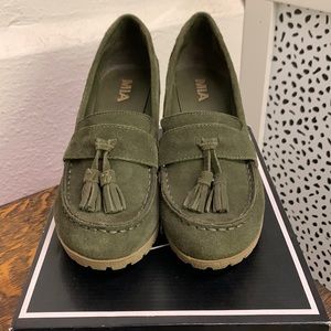 MIA Suede Wedge Loafers